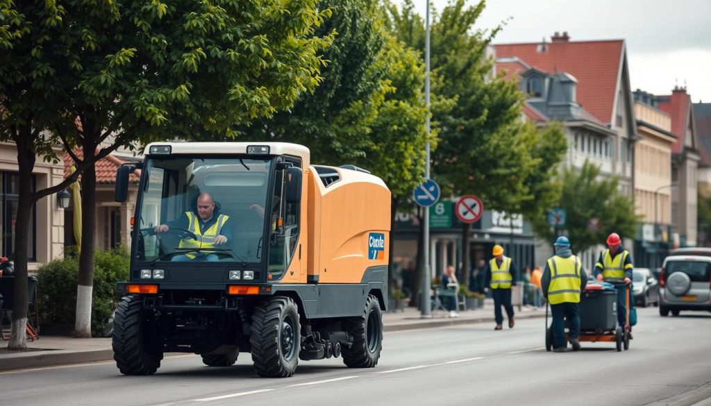 Arbeider sjåfør av feiebil arbeidsmiljø