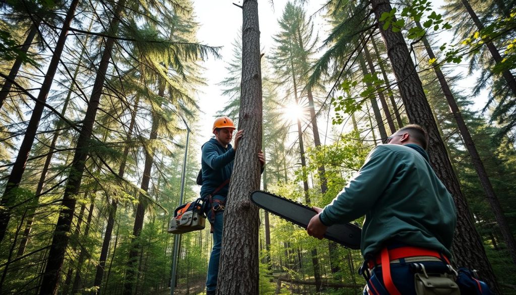 Arborist utfører trepleie