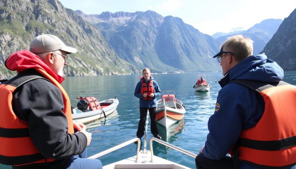 Båtførerinstruktør samarbeider