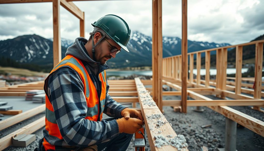 Betongindustriarbeider utfører forskaling