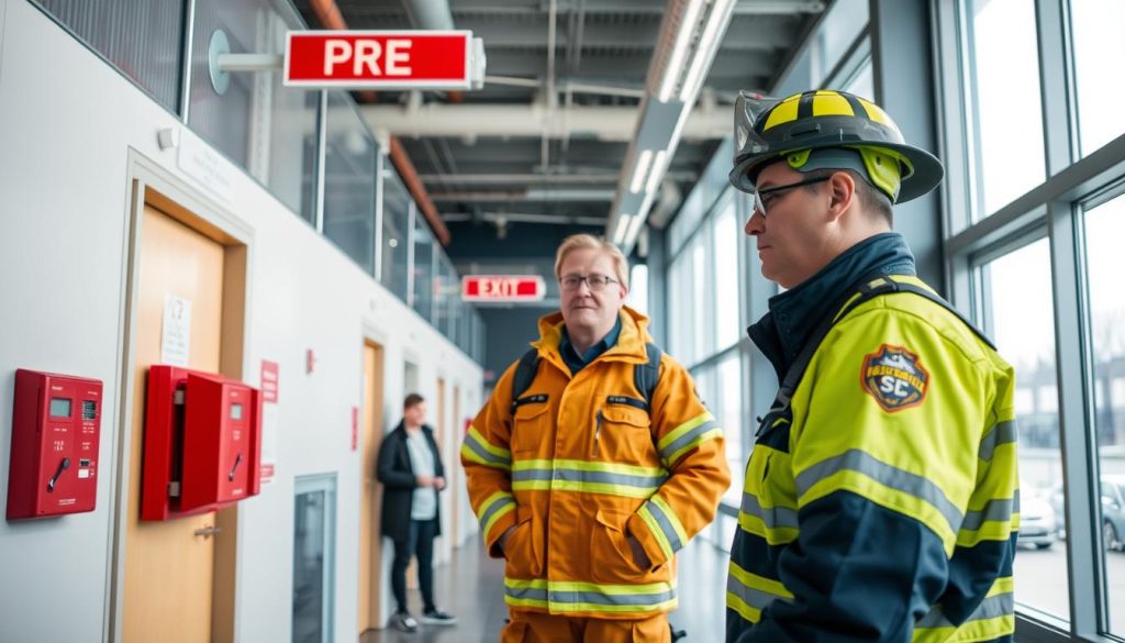 Branninspektør utfører tilsyn