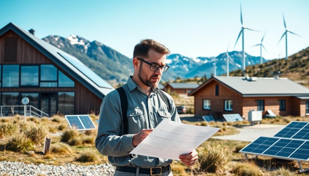 Bygningsfysikkspesialist arbeider med energieffektivisering