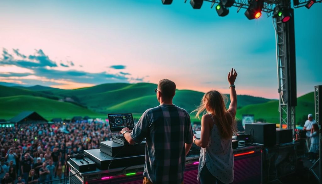 DJ i arbeid på festival