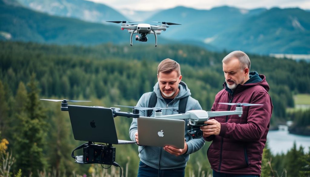 Drone-operatør samarbeid