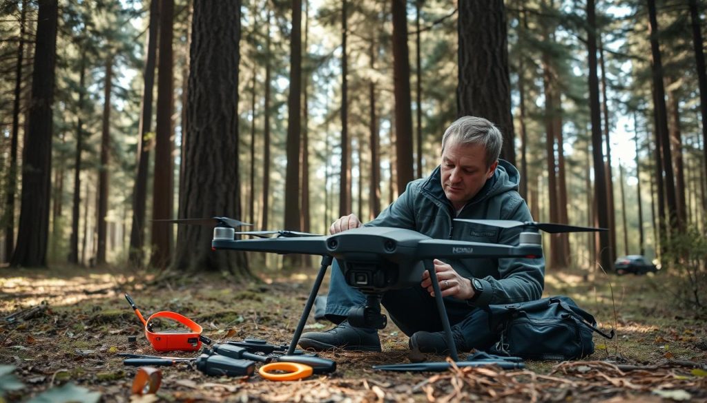 Dronetekniker utfører dronevedlikehold