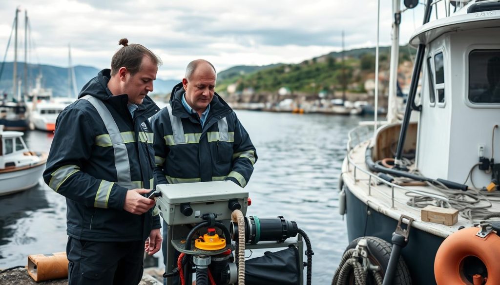 Fartøysinspektør samarbeid med kolleger og fagpersoner