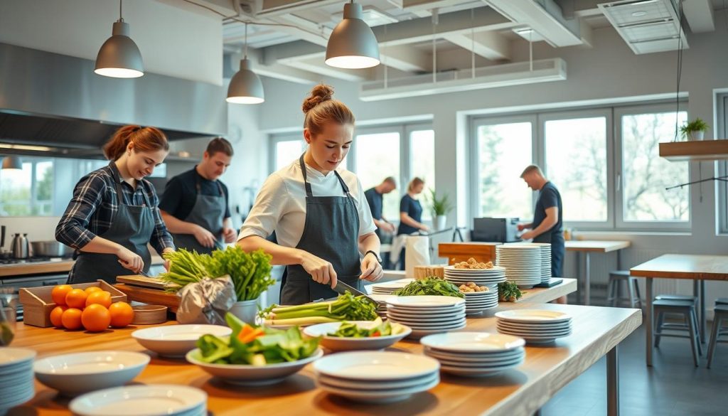 Kantineassistent på jobb