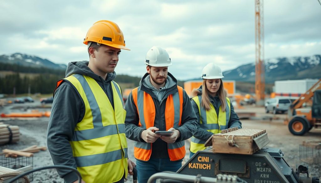 Lærling i anlegg på arbeid