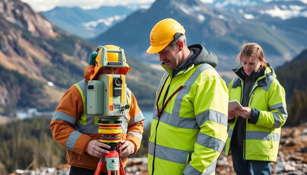 Landmåler i arbeid