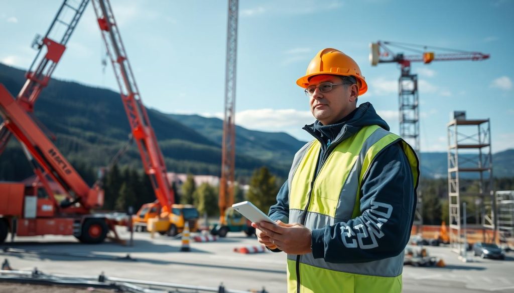 Løftekoordinator arbeider på en arbeidsplass