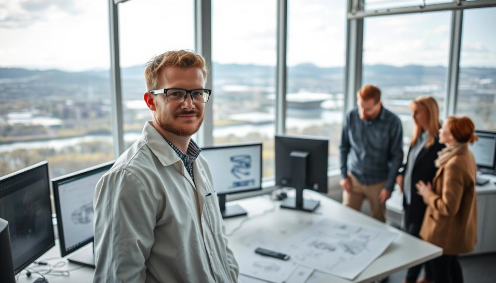 Mekanisk ingeniør på arbeidsplassen