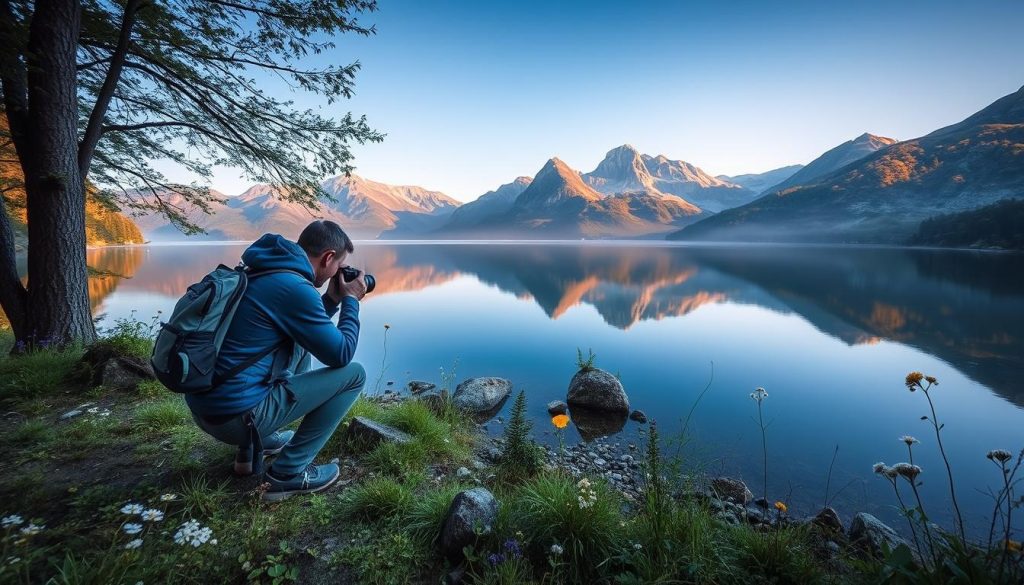 Naturfotograf i arbeid