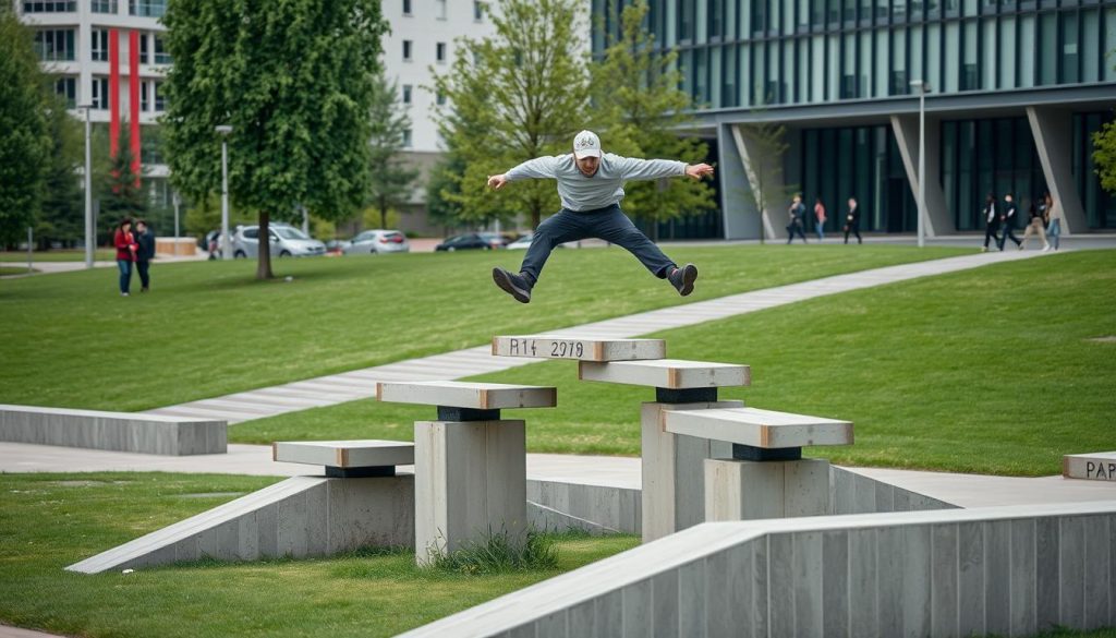 Parkour-instruktør i arbeid