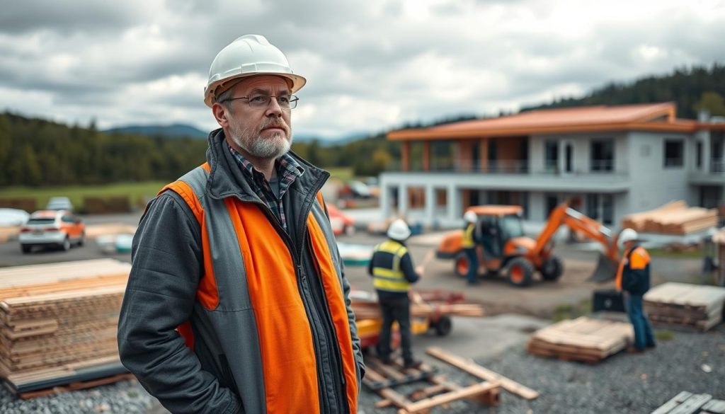 Prosjektleder konstruksjonsteknikk på byggeplass