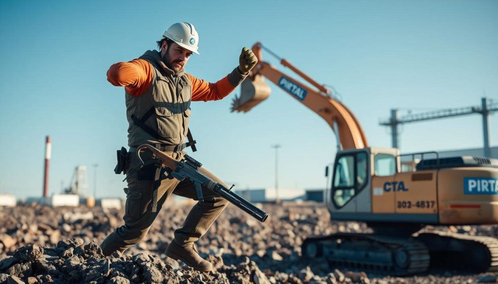 Rivearbeider på jobb