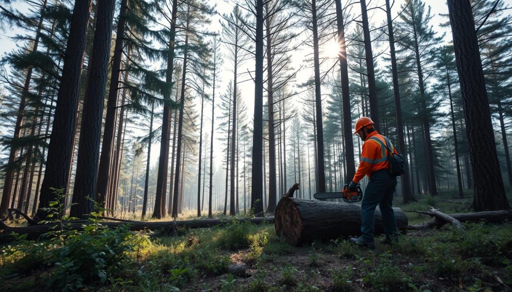 Skogbruker i arbeid