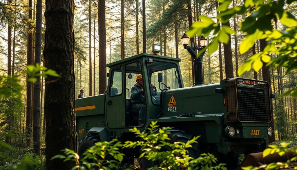 Skogsmaskinfører i arbeid