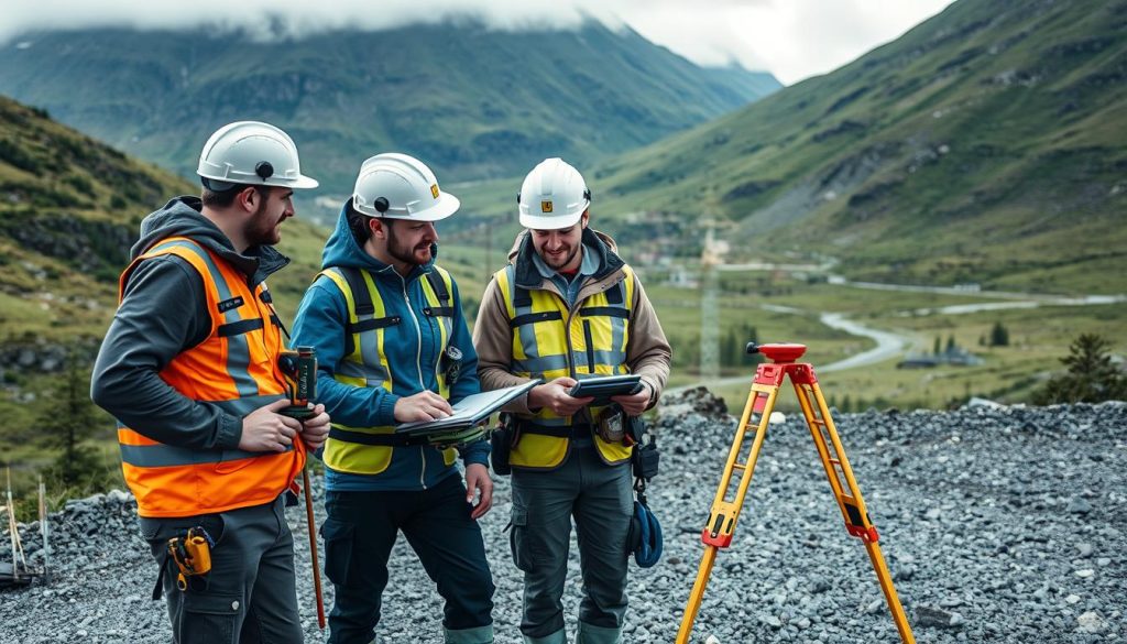 Stikningsingeniør teamarbeid