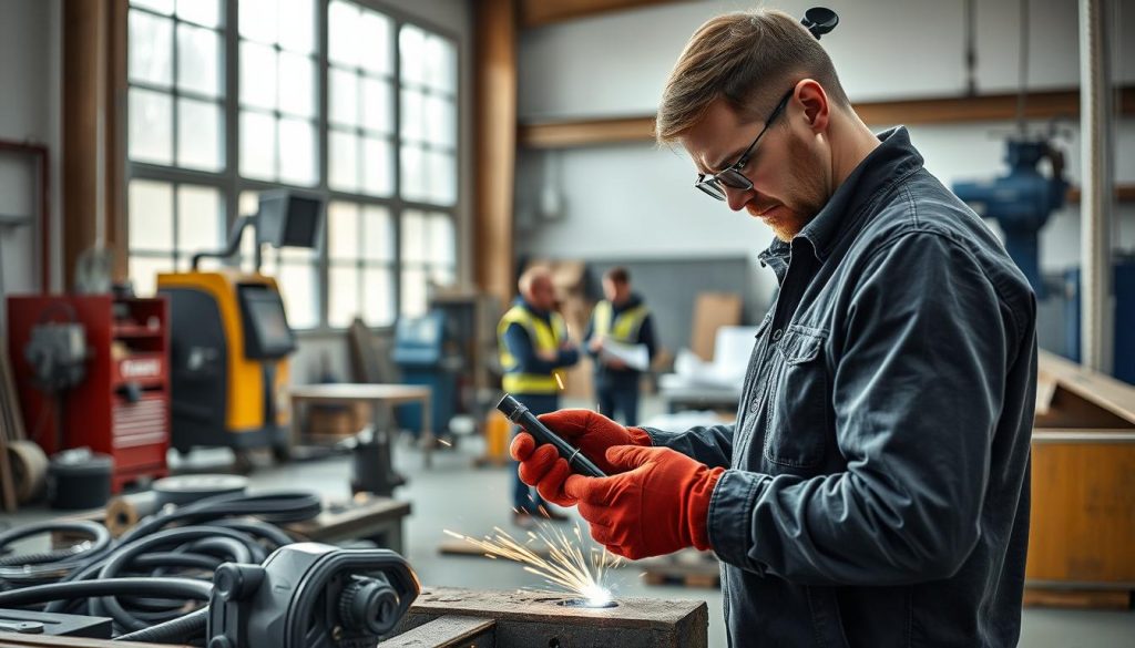 Sveiseinspektør i arbeid