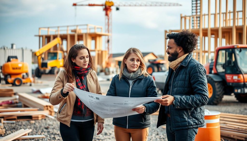 Tverrfaglig samarbeid på byggeplass