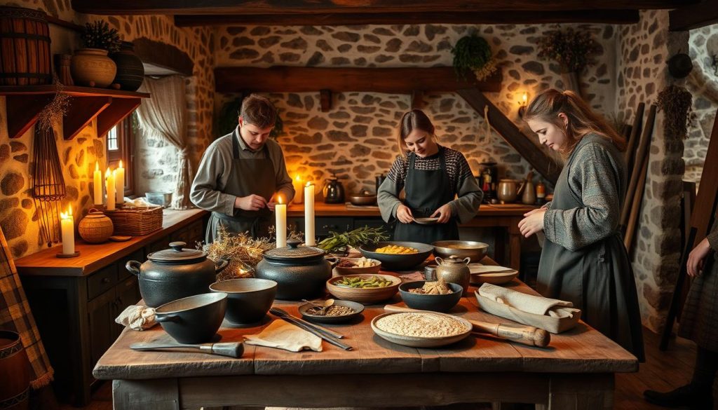 arbeidsmiljø for historisk kokk